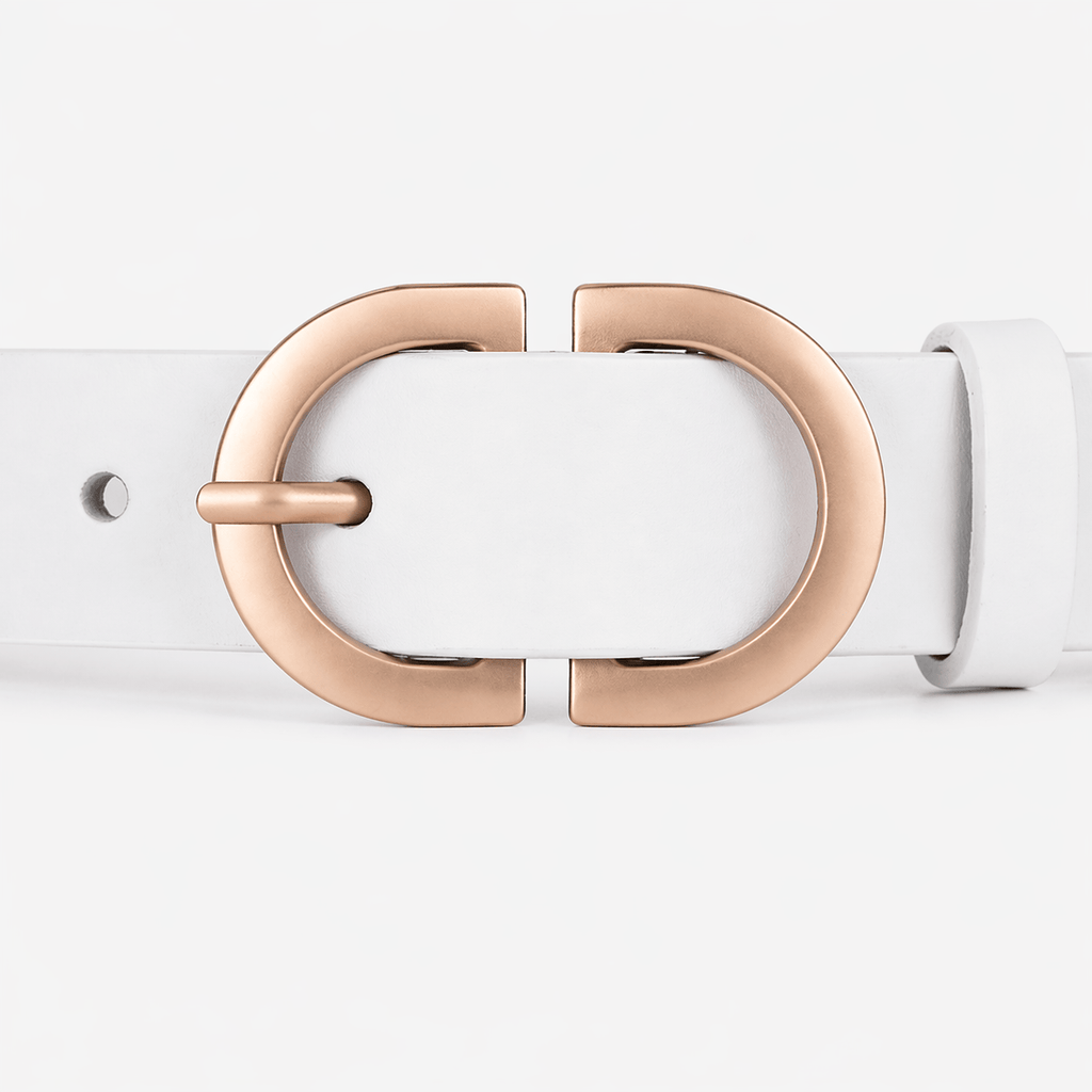 Women's white denim belt - LEZVON