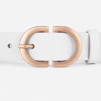 Women's white denim belt - LEZVON