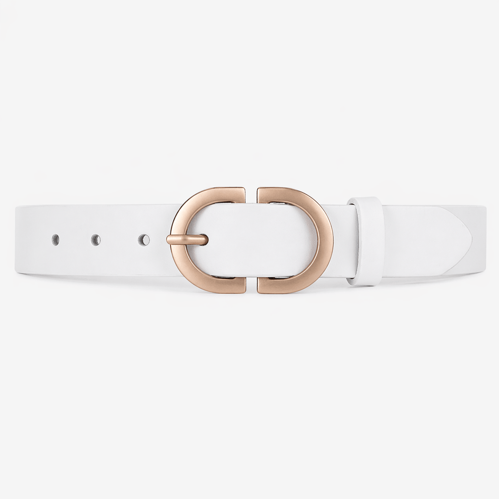 Women's white denim belt - LEZVON