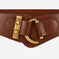 Women's wide brown belt - LOMFEN