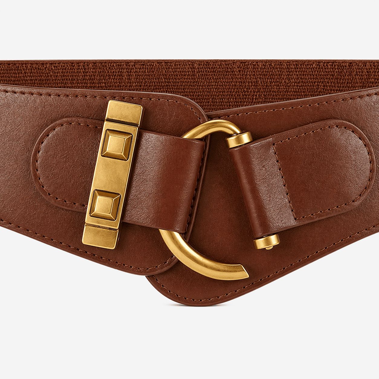 Women's wide brown belt - LOMFEN