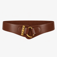 Women's wide brown belt - LOMFEN